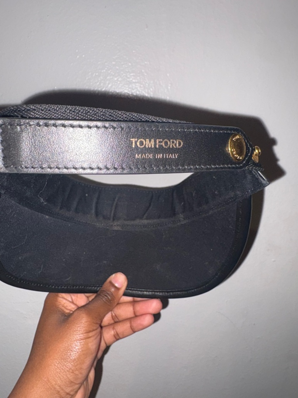 Tom Ford Straw & Leather Visor Hat | Gold TF Hardware | Made in Italy | Resort - Picture 7 of 7